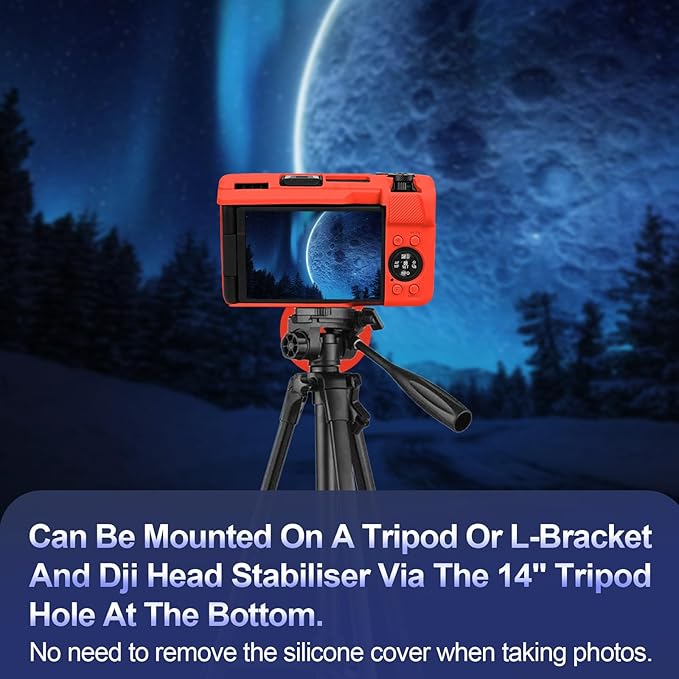 EASY HOOD V1 Case, Silicone Camera Cover with Removable Lens Cover, Soft Protector Lightweight Carrying Body Skin for Canon PowerShot V1 Digital Camera - Red