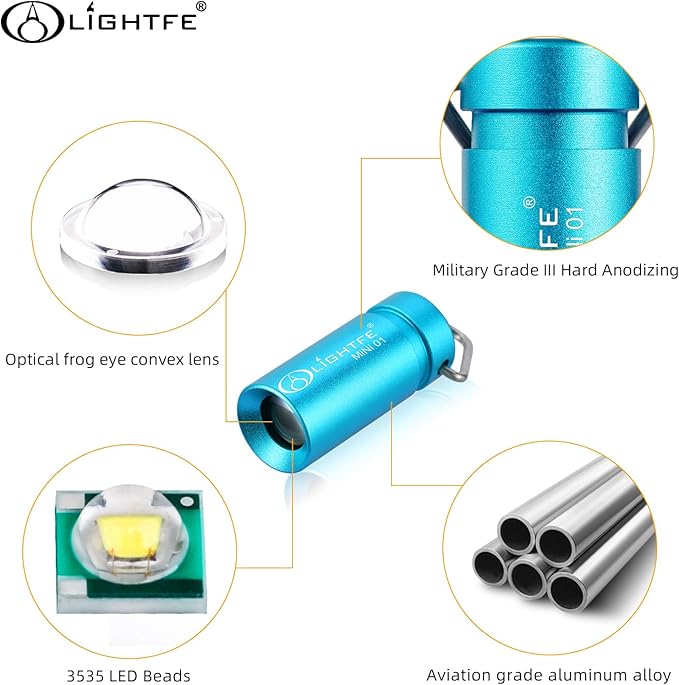 LIGHTFE MINI01 Keychain Flashlight mini Keychain Light is Light, Small, and Bright (Mini01-Blue)