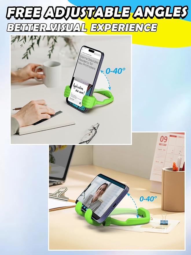 Easter Basket Stuffers Essentials for Teens Girls Boys Kids Cell Phone Stand: Upgrade Adjustable Thumbs Up Lazy Phone Holder for Desk Fun Birthday Eatser Gifts for Boys Girls Adults Grandma Husband