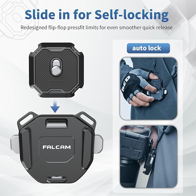 FALCAM F38 Camera Strap Quick Release Kit, Camera Holder for Neck/Shoulder Strap, Plate and Base