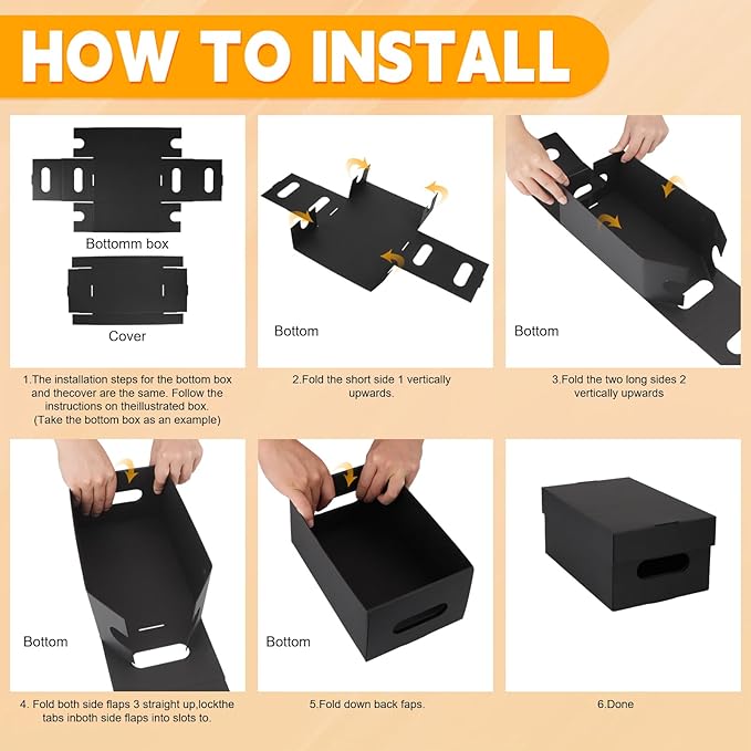 aopule 10PCS Photo Storage Box for 4"x6" Photos,10.2“ x 6.5“ x 4.7“ Picture Box Store and Protect Pictures,Documents Black