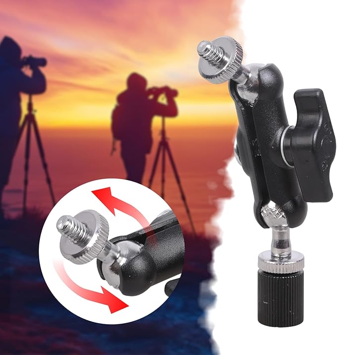 Heavy-Duty 1/4Inch Thread Adapter with Anti-Slip Grip for Camera Tripods & Lighting Gear Adjustable Angle Camera Tripod Extension