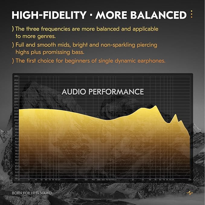 CCZ DC03 in Ear Monitor Headphones, IEMs for Gaming, Deep Bass Sound Wired Earbuds, 1DD HiFi in Ear Headphones Noise Cancelling Ear buds, in Ears for Singers Musician Stage Drummer(Black, without Mic)