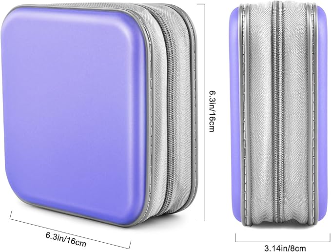 CD Case, Bivisen DVD Case Wallet Holder Binder 48 Capacity CD/DVD Cases Storage Holder Binder Organizer Wallet Book for Car Home Travel (Light Purple)