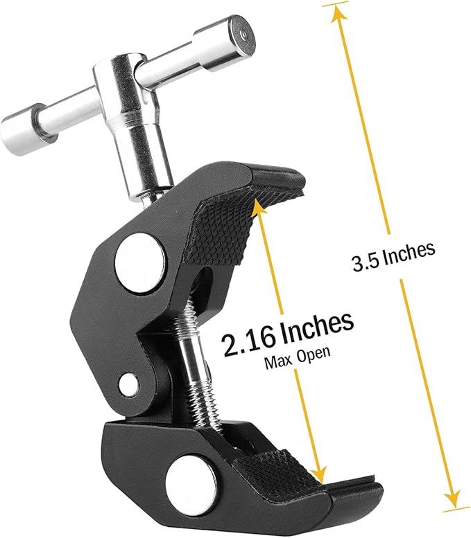 ChromLives 11'' Magic Arm with 2Pack Super Clamp Crab Clamp, Articulating Friction Arm Photography w/ 1/4'' and 3/8'' Thread Camera Clamp Compatible with DSLR Camera Rig, Monitor,Flash Light,DJI Osmo