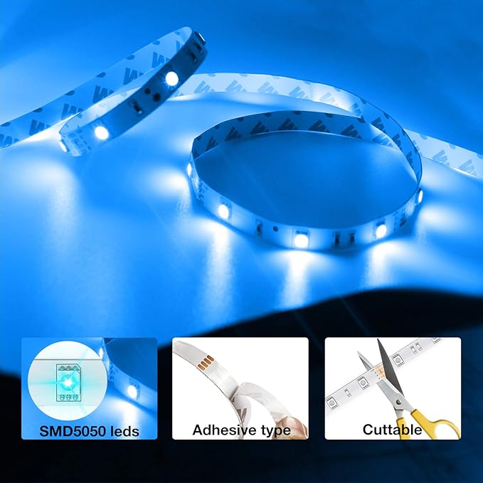 DAYBETTER Led Lights for Bedroom 100 ft, Led Strip Lights with Remote 44 Keys, 24 V Power Supply, Color Changing Led Light for Room Decor
