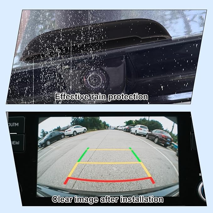 Backup Rear Camera Protective Cover, Silicone Backup Camera Rain Shield Car Rear View Modification Rain Cover Sticker for All Vehicle Automotive Exterior Accessories (Black)