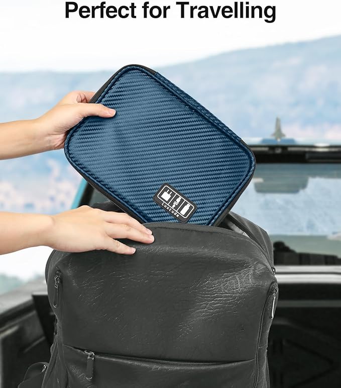 Luxtude Travel Cable Organizer Bag, Cord Organizers Bags, Electronic Organizer Travel Case, Portable Charger Organizer Case, Compact Tech Bags & Wire Pouch, Cable & Cord Storage