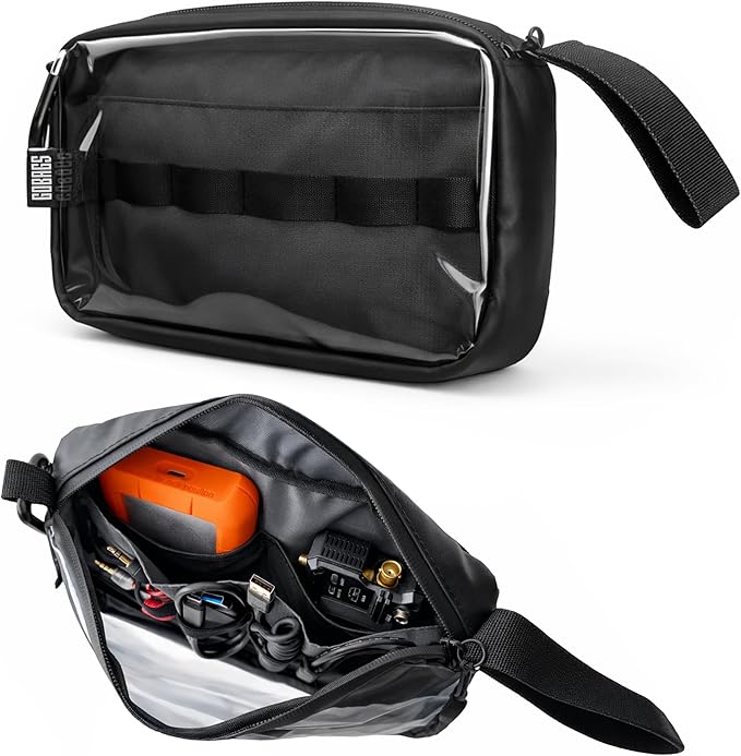 GOBAGS NEO Production Zipper Bags - Electronics & Camera Accessories Bag - Cable organizer, Gear Accessory Pouch, Travel Camera Essentials (Small, Black, 2 pack)