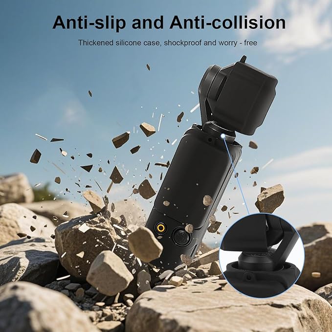 Mechrig All-Round Silicone Protective Case Cover for DJI Osmo Pocket 3, Anti-Scratch, Non-Slip, Shockproof Skin for Camera Body, Lens, Screen, MR79026