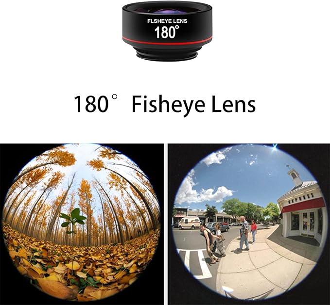 Cell Phone Camera Lens Kit, 6 in 1 Phone Lens Kit, 22x Telephoto Lens, 180° Fisheye Lens, 120° Super Wide-Angle Lens, 20x Macro Lens with Tripod & Universal Clip for iPhone Android Smartphone