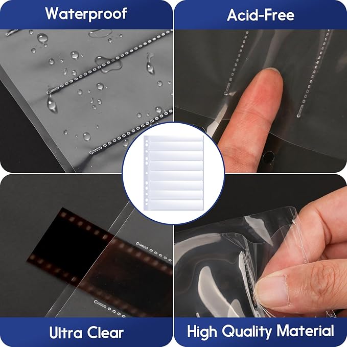 50 Pack 7x6 Negative Sleeves for 35mm Film - Acid-Free Negative Pages, Archival Storage Sheets for 35mm/135 Film Collect & Organization - Holds 2100 Frames