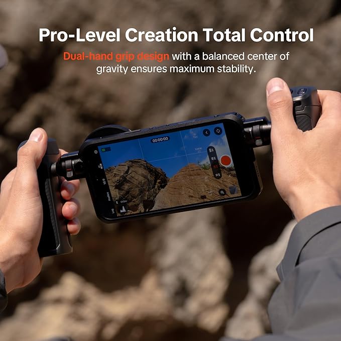 PGYTECH ProShot Phone Video Cage Kit for iPhone 17 Pro, Quick Release Dual Handle Grip Rig with Bluetooth Remote, Aluminum Phone Cage with Cold Shoe 67mm Filter Ring for Vlogging/Phone Photographer