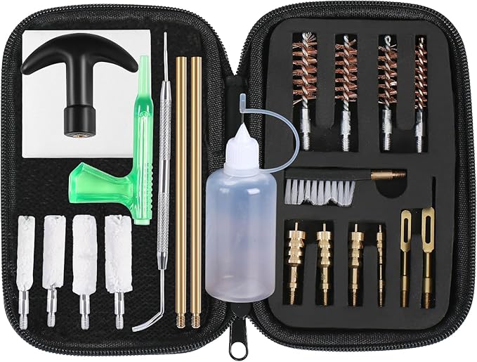 Universal Handgun Cleaning Kit for .22 .357/.38/9mm .40 .45 Caliber Pistol Gun Brush Tools Gun Accessories,Gifts for Gun Owners