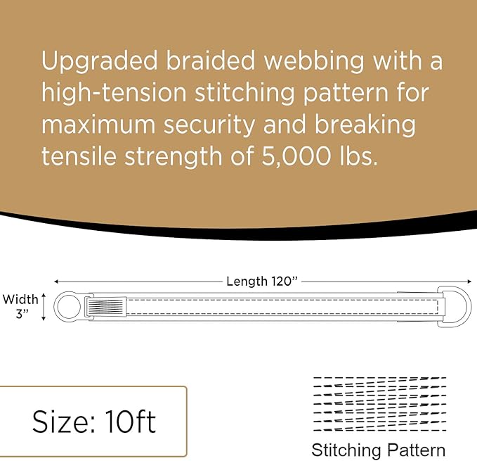 AFP 10’ Cross Arm Strap Premium Heavy-Duty Pass-Through Double Steel Ring OSHA/ANSI