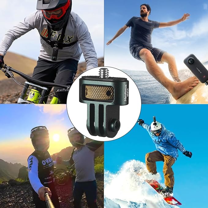 Gopro to 1/4" Adapter, 2Pcs Aluminum Camera Tripod Mount Adapter, 1/4" Screw Head Camera Mount for Gopro Hero 13/12/11/10/9/8, Insta360 X5/X4/X3, DJI Osmo, AKASO and Other Standard 1/4" Accessories