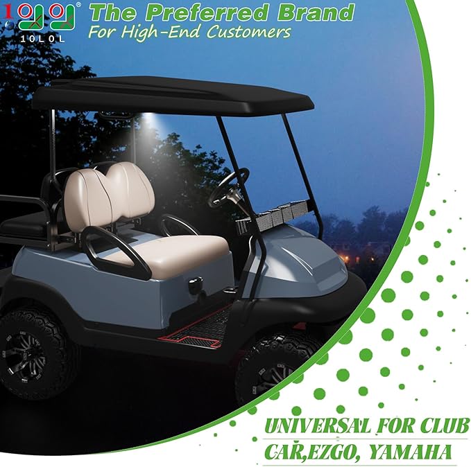 10L0L 1 Pack Universal Golf Cart Dome Light for Yamaha EZGO Club Car UTV, Wireless Lighting USB Rechargeable L E D Touch Car Dome Light Can Stick Anywhere, Great Golf Gifts (White)