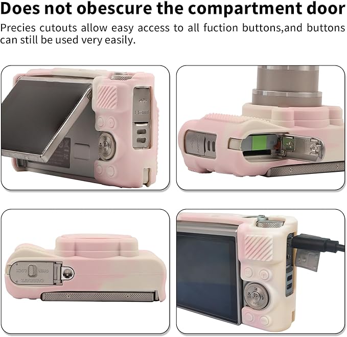 SX740 Camera Case, SX740 Camera Cover Silicone Sleeve Protective Case, Anti-Scratch Soft Camera Body Skin for Canon PowerShot SX740/SX730 HS Digital Camera,Mist Pink