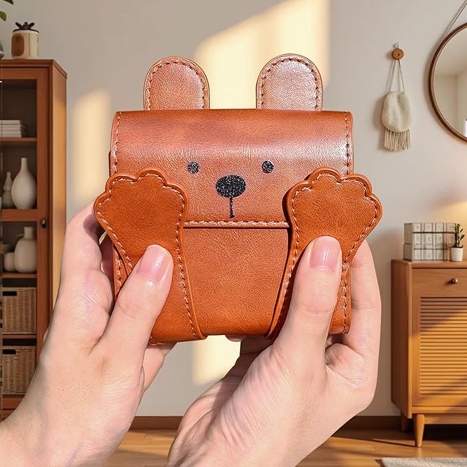 WOGOZAN Square Album for Fujifilm Instax Square/SQ1/SQ40/SQ6/SQ10/SQ20/SP-3 Instant Camera 2.9x3.4 Inch Films for Instax Square Film, SQ Photo Pouch Bag with PU Leather Material (Brown Bear)