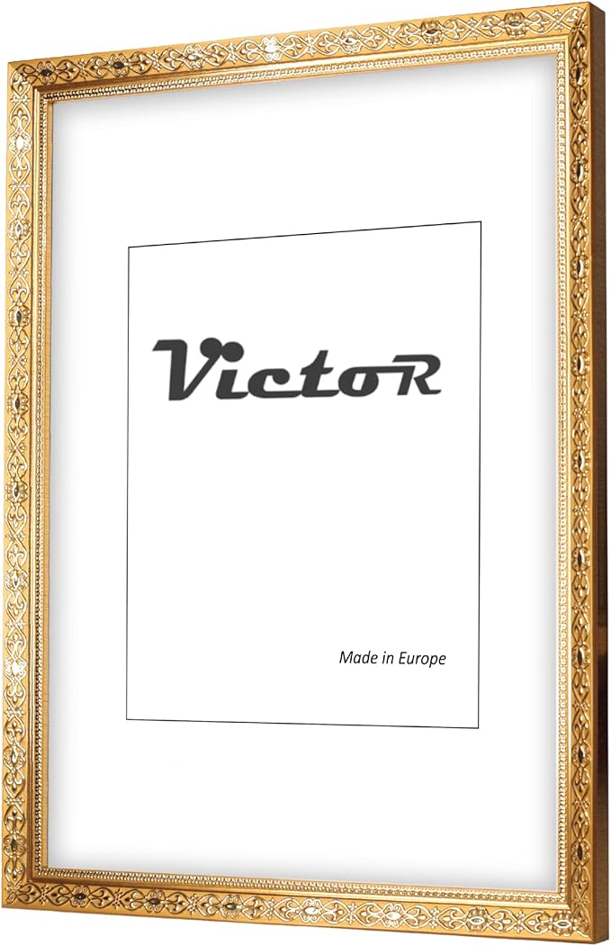VictoR Picture Frame 11x14 in Gold "Vermeer" - Antique Picture Frame with shatterproof Acrylic Glass - 11 x 14 Photo Frame Vintage