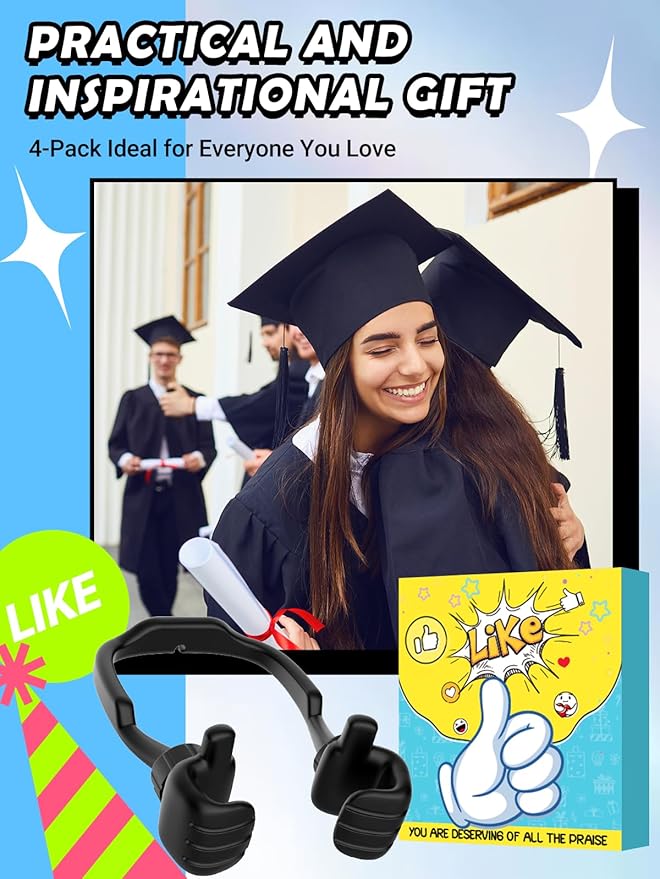 Stocking Stuffers for Men Women Teens Kids Gifts for Men Christmas: Thumbs Up Lazy Phone Stand Holder Funny Gadgets Teenage Boys Girls Dad Father Mother Mom (Black+Purple+White+Yellow, 4)