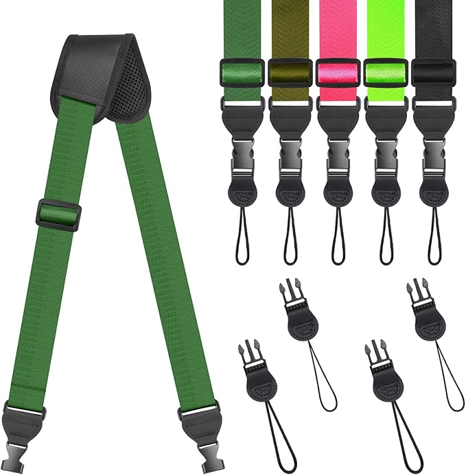 Universal Shoulder Strap, Sandwich Mesh Padded Neck Lanyard, Replacement Comfortable Bag Strap for Camera, Cellphone Tablet,iPad, Laptop, Luggage Bag, Binocular(Dark green)