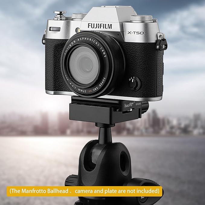 Haoge CP-51L 50mm Screw Knob Clamp Adapter Mount with Long Arm for Quick Release QR Plate Camera Tripod Ballhead Monopod Ball Head Fit Arca Swiss