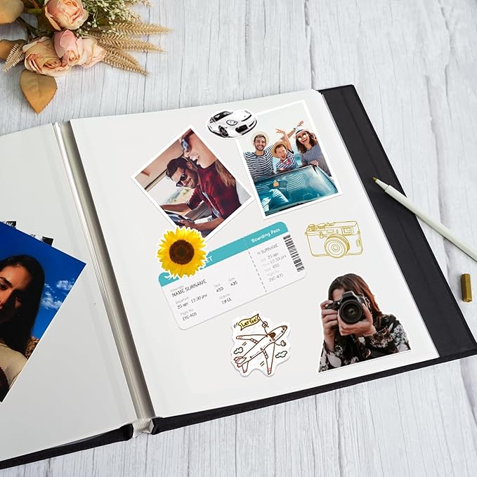 Vienrose Photo Album Self Adhesive for 2x3 4x6 5x7 8x10 Pictures DIY Scrapbook 40 Blank Pages Linen Cover Memory Book for Wedding, Baby Growth, Travel, White