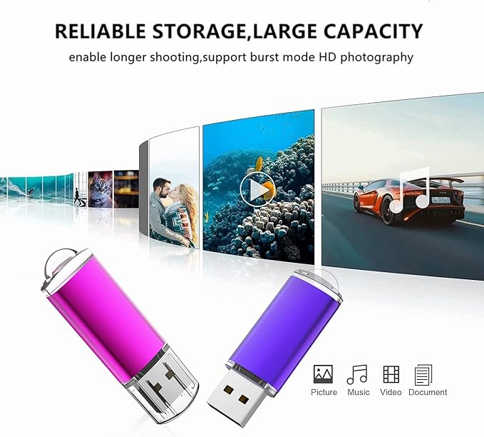 8GB USB Flash Drive K&ZZ 5 Pack Memory Sticks USB 2.0 Thumb Drive Easy-Storage Gig Stick Pen Drive Flash Stick Zip Drive Jump Drive for PC Laptop, Multicolored