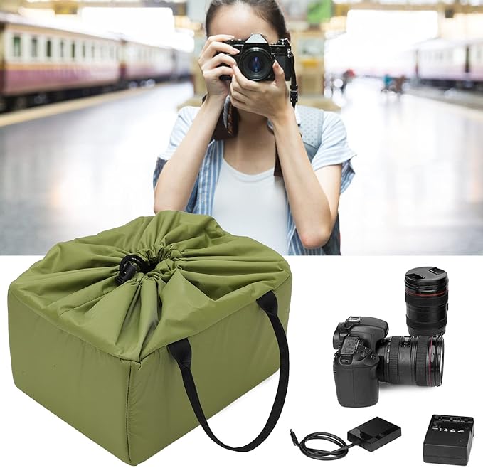 Insert Padded Partition Camera, DSLR SLR Camera and Lens, Flexible Dividers with Hook and, Shockproof Nylon Material for Photographers