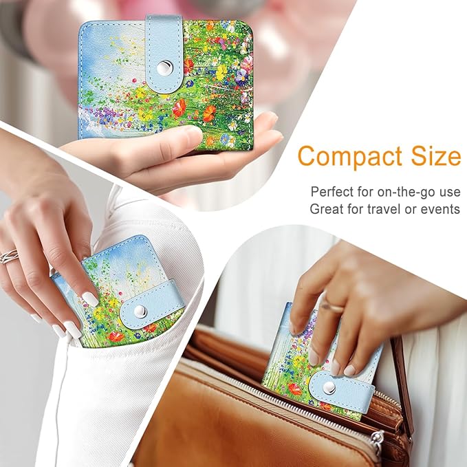 Lebrocoli Floral Garden Small Photos Album for 2x3 Inch Films, 56 Pockets Mini Cute Albums Book for Polaroid Fujifilm Instax Mini Instant Camera Printer, Kpop Photocard Pictures Binders Holders