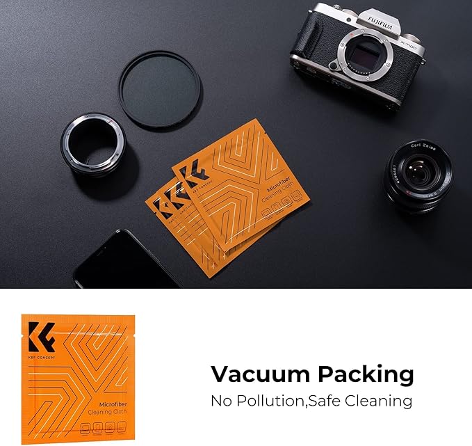 K&F Concept 40.5mm Lens Cap, 9-in-1 Center Pinch Lens Cover + Anti-Loss Keeper Leash + Microfiber Cleaning Cloth Kits Compatible with Nikon, Canon, Sony, Fujifilm Camera Lenses
