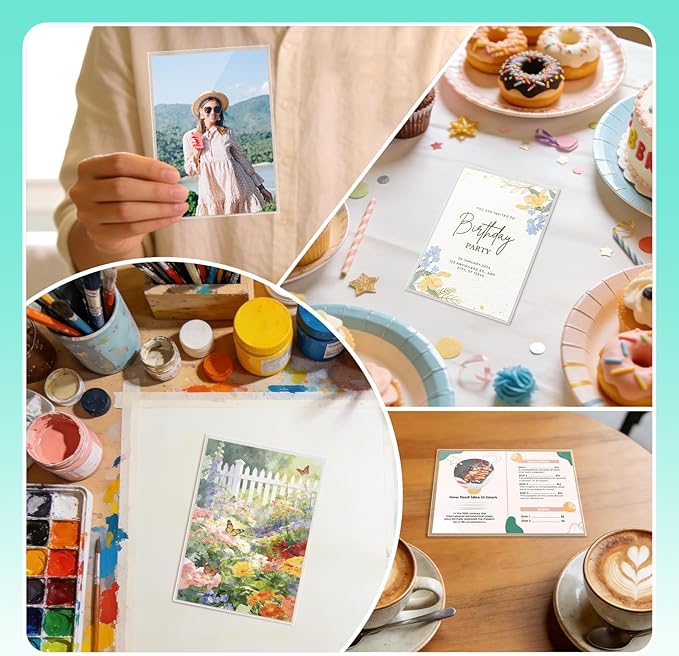 VOKOY 200 Pack 4x6 Photo Sleeves, No Holes Archival Quality Sheet Protectors Clear Top Loading Page Protectors Waterproof Soft Plastic Sleeve for Photos Postcards Pictures Art Prints Recipe Cards