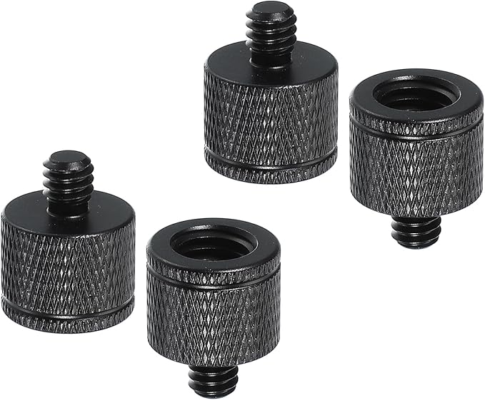 PATIKIL Tripod Screw Adapter M10 Female to 1/4" Male, 4 Pcs Tripod Nut Connectors Camera Mount Screw Camera Double Head Converter for Microphone Holder Magic Arms Accessories, 20 mm