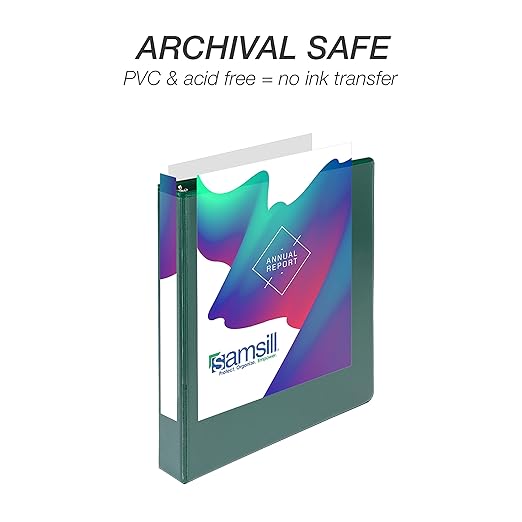 Samsill Durable 1 inch 3 Ring Binder, Made in USA, D Ring Binder, FSC 100% Recycled Chipboard, Green, 4 Pack