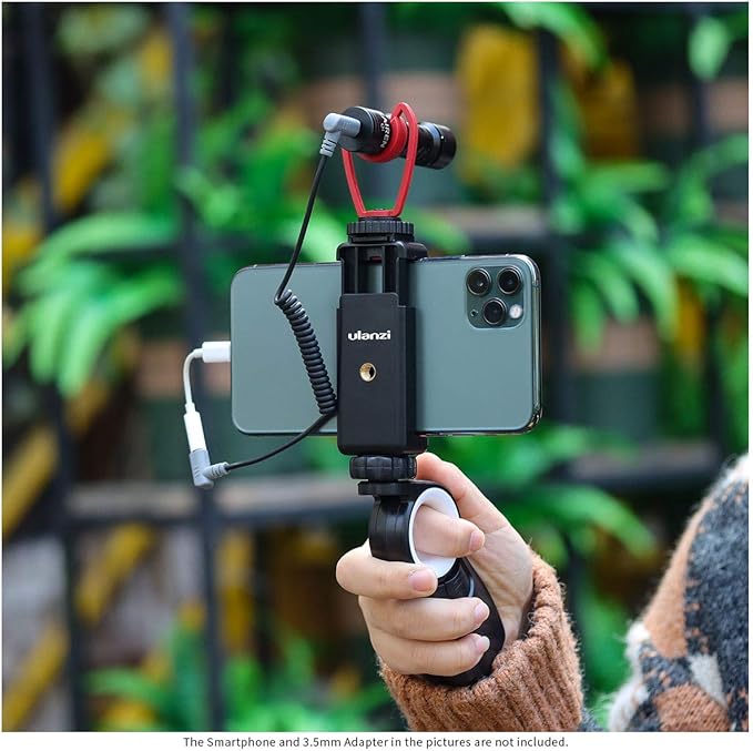 ULANZI ST-07 Phone Tripod Mount with Cold Shoe Mount for Microphone LED Video Light 1/4'' Tripod Screw for iPhone 11/Pro/Pro Max XS Max XR X 8 7 Plus Samsung Galaxy OnePlus Google Pixel Vlog Vlogging