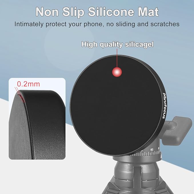 MINIFOCUS Magsafe Tripod Adapter, Magnetic Phone Tripod Mount Adapter with 1/4" Holes, Compatible with MagSafe Sticker for iPhone 17/16/15/14/13/12 Pro/Pro Max/Mini & More Phone