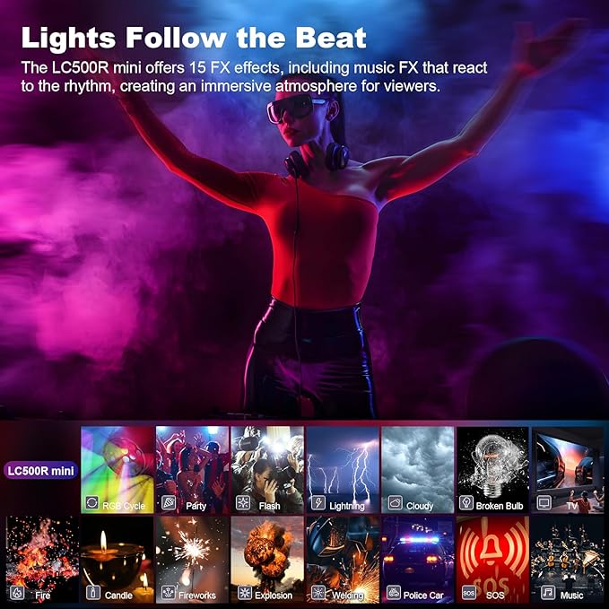 Godox LC500R Mini RGB LED Light Stick (Black, 18") - Portable and Versatile Lighting for Photo & Video Enthusiasts
