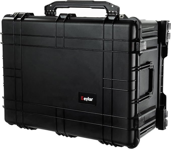Eylar 31.5" X-Large Protective Roller Hard Case for Cameras, Drones, Tools, and AV Equipment with IP67 Waterproof, Shock Resistant, and Customizable Foam Inserts (Black)