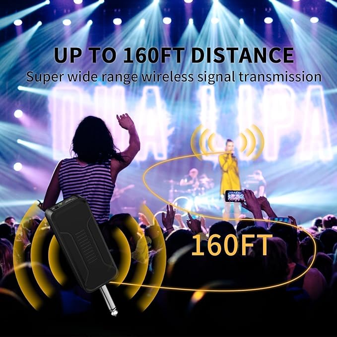 Wireless Microphones, Professional UHF Metal Dual Handheld Cordless Dynamic Mic System with Rechargeable Receiver, 1/4" Output, 160ft Range, Auto Connect for Karaoke, Party Singing, Church, Speech, DJ