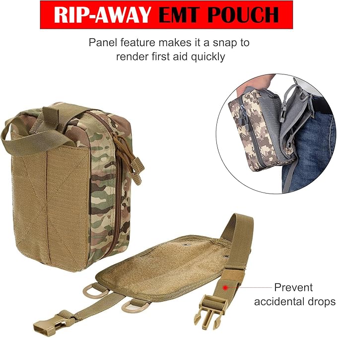 ifak pouch first aid kit bag empty molle tactical medical pouch plate carrier medic rescue bag EMT first med pouches (CP)