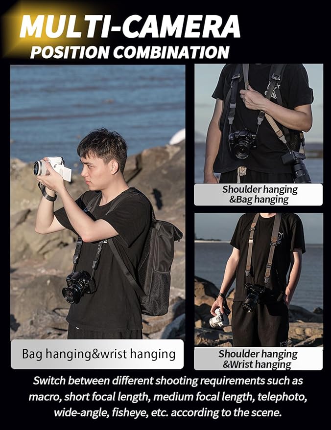Adjustable Camera Strap with Quick Release,Sling,Neck,Wrist,Shoulder Strap for Photographers for DSLR SLR