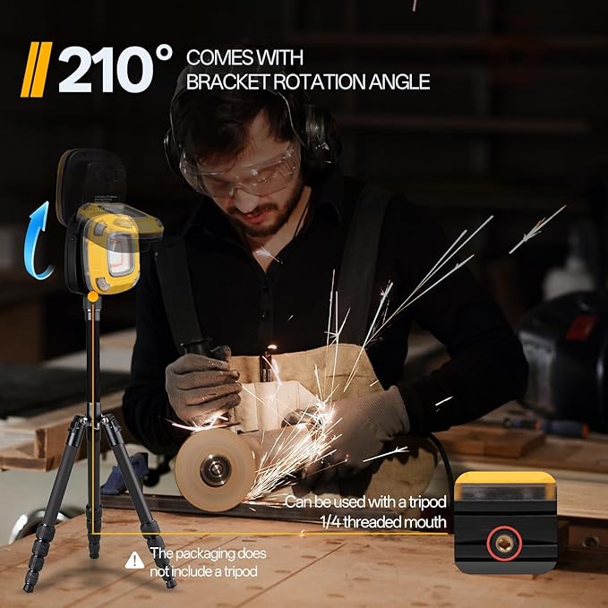 Magnetic Work Light, 10,000 mAh Rechargeable LED Portable Lamp, 2,000 Lumen Floodlight, 9 Light Modes with 1/4" Threaded Port for Machinist Auto Underhood Outdoor Camping