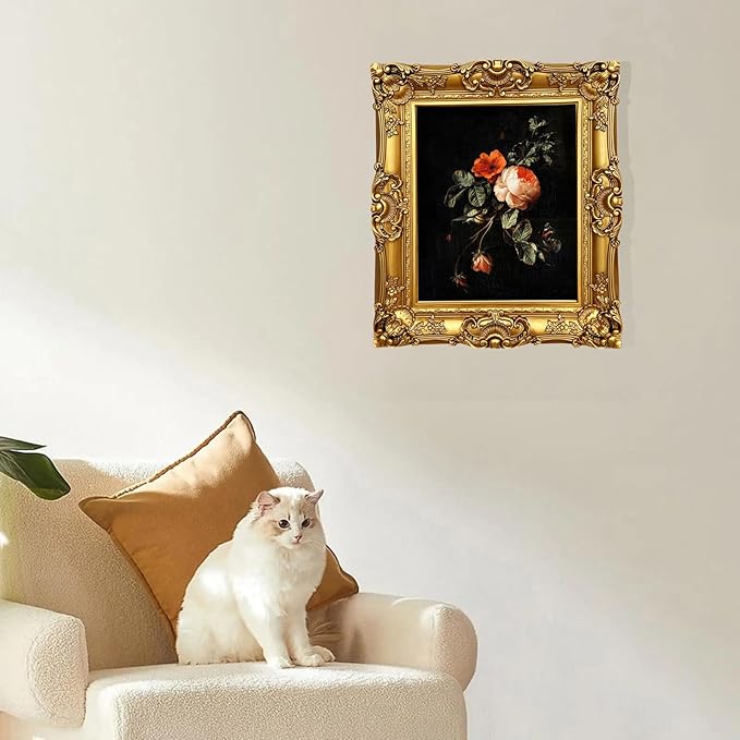FAYOHOWOODT Vintage Picture Frames 8x10, Antique Gold Frame, Ornate Baroque Photo Frame with Acrylic Glass Front, Tabletop Wall Hanging, Photo Display, Gift Ideas
