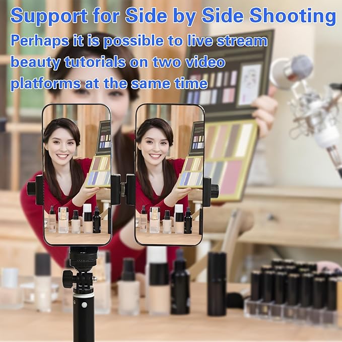 Teleprompter iPhone & Android, Double Phone Holder for Video Recording, Neewer Teleprompter Kit, The Collapsing Design Allows for Easy Storage and Transport (67" Floor-Standing)