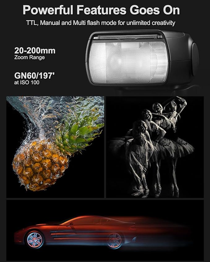 Godox TT685II-S TTL HSS 1/8000s GN60 2.4G Wireless Master Slave Off Flash Speedlite Speedlight Compatible for Sony Cameras with Diffuser