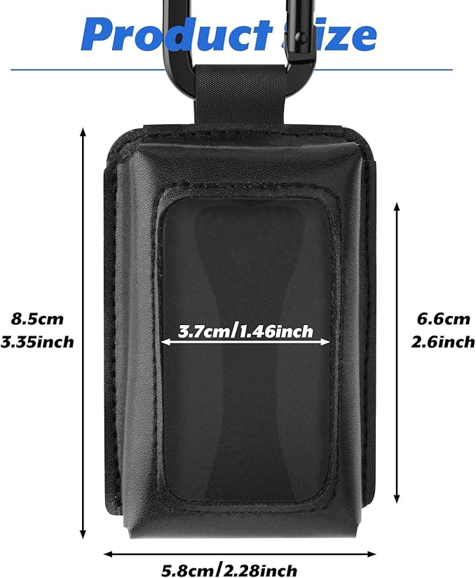 Homakover 1 Piece Portable Garage Door Opener Carrying Case with Carabiner, Anti-Lost Bag Gate Clicker Holder for Universal Garage/Gate Door Opener Remote, Black (Black)