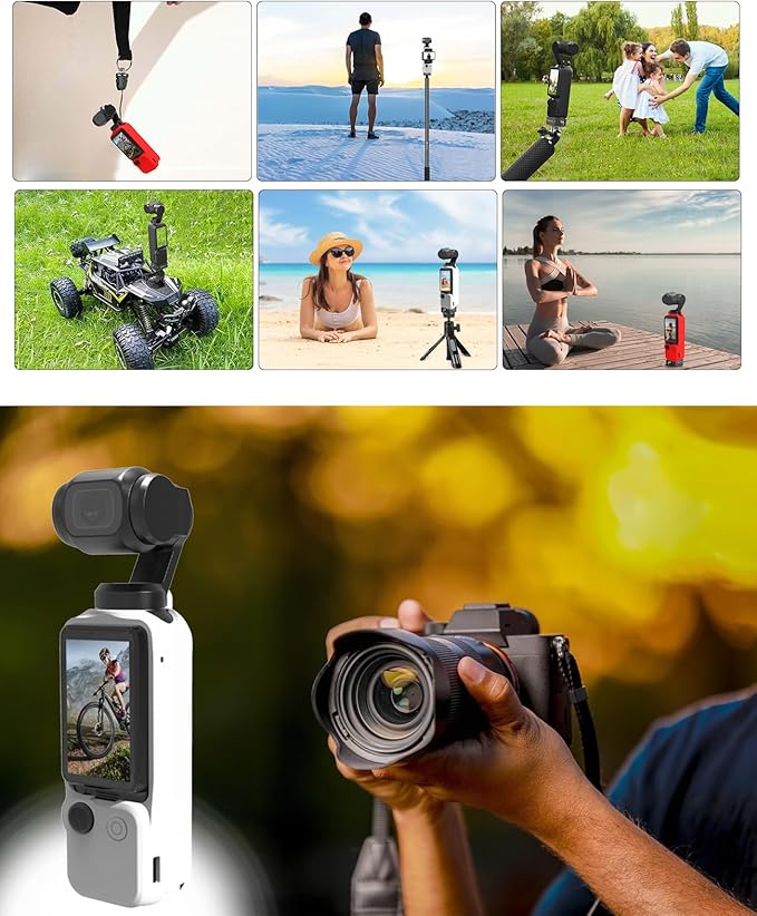 PULUZ Pocket 3 Silicone Cover, Soft Protective Case Compatible with DJI Osmo Pocket 3, Lens Protector Screen Protector Grip Cover Accessories(White)
