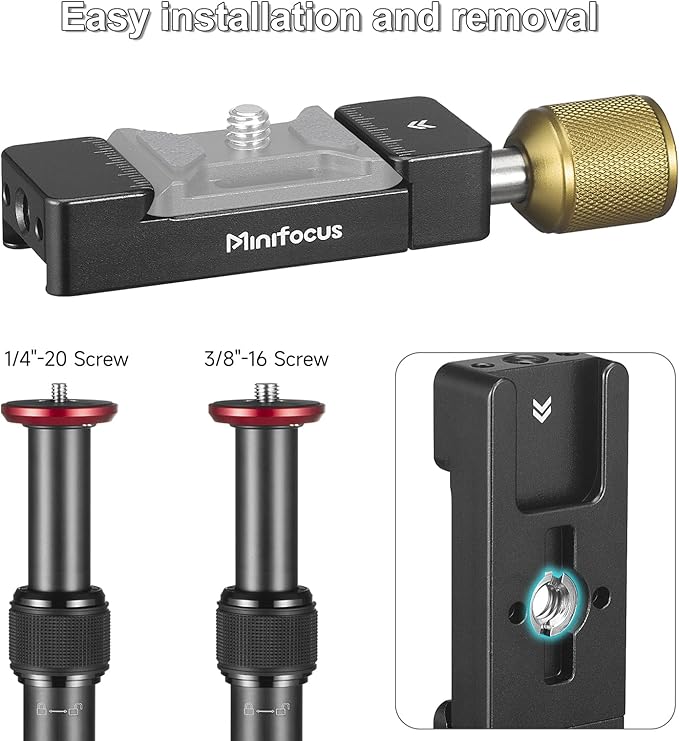 Universal Arca Swiss Clamp, Quick Release Plate Clamp, Aluminum Camera Mount Clamp, Adjustable Lever Knob, Arca Tripod Mount Compatible with DSLR Camera Tripod Ball Head Monopod