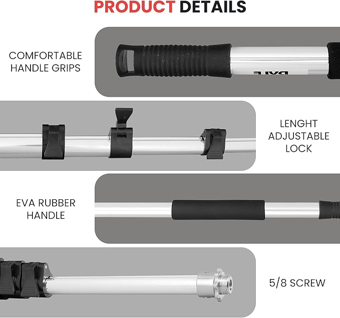 Pyle Telescope Microphone Boom Fish Pole for Shotgun Mics with Adjustable Length-5.7’ ft. (PMKSB06), Black